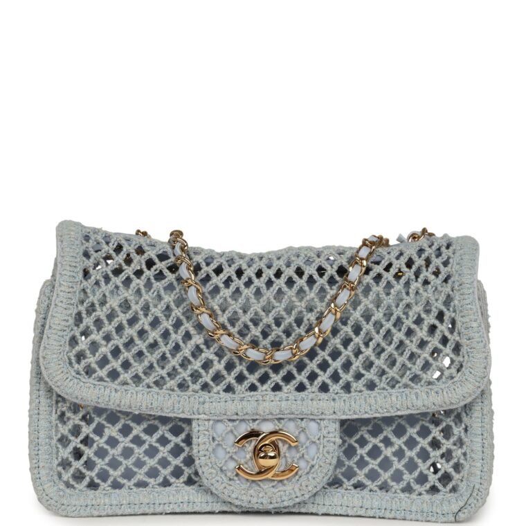 Chanel Small Flap Bag Light Blue Leather for Sale