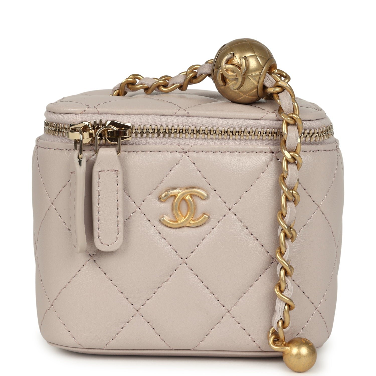 Pre-Owned Chanel Mini Vanity Case Grey Lambskin