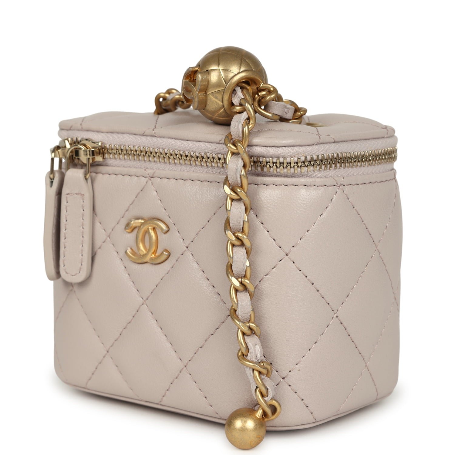 Pre-Owned Chanel Mini Vanity Case Grey Lambskin — view 3