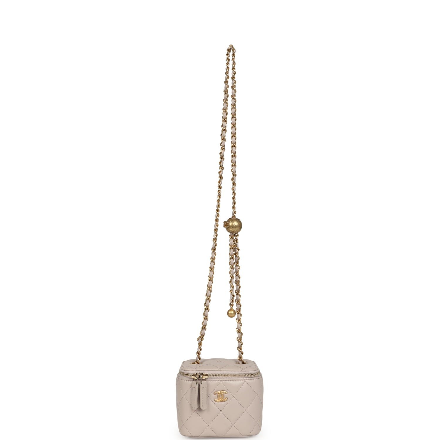 Pre-Owned Chanel Mini Vanity Case Grey Lambskin — view 7