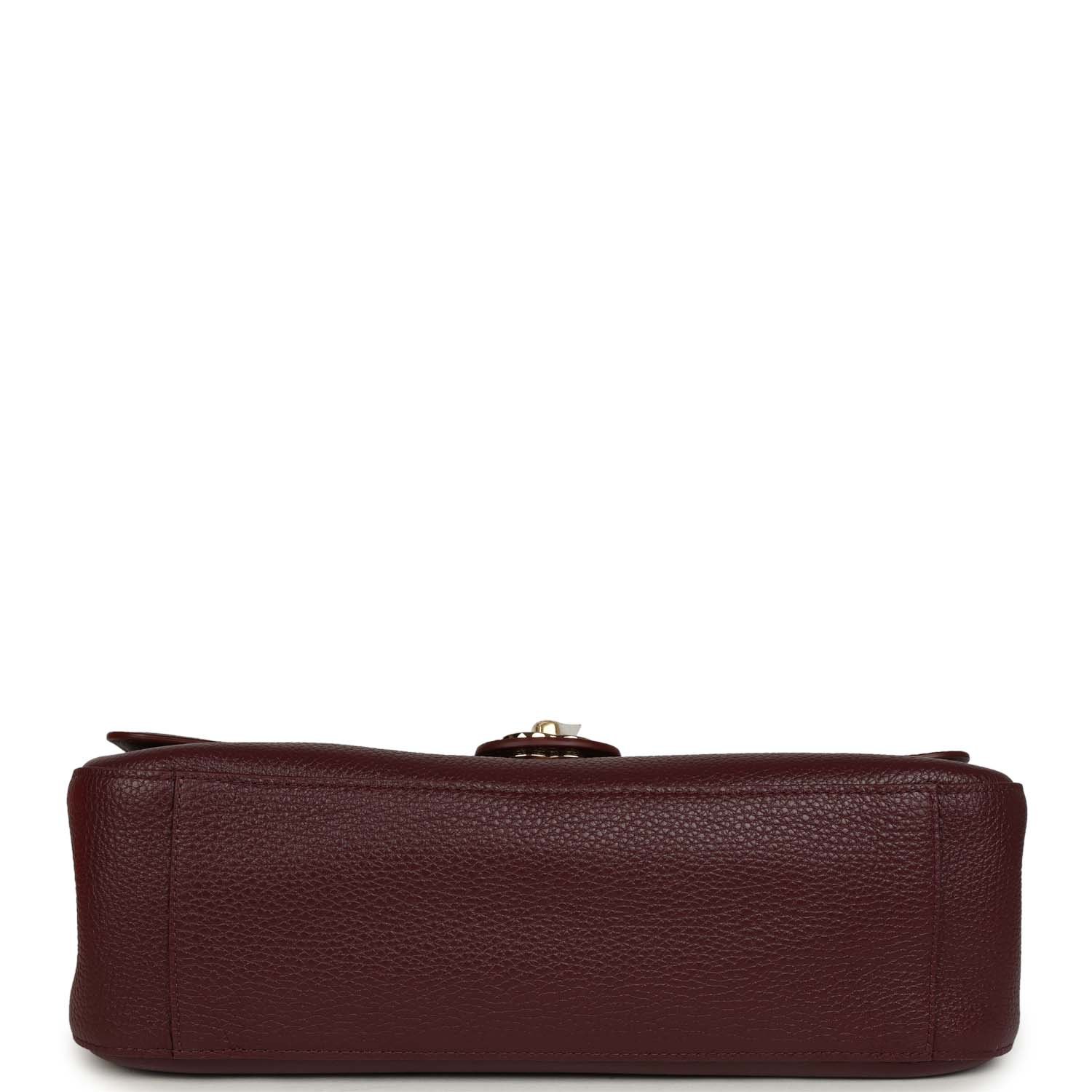 Chanel Small Flap Bag Burgundy Calfskin — view 8