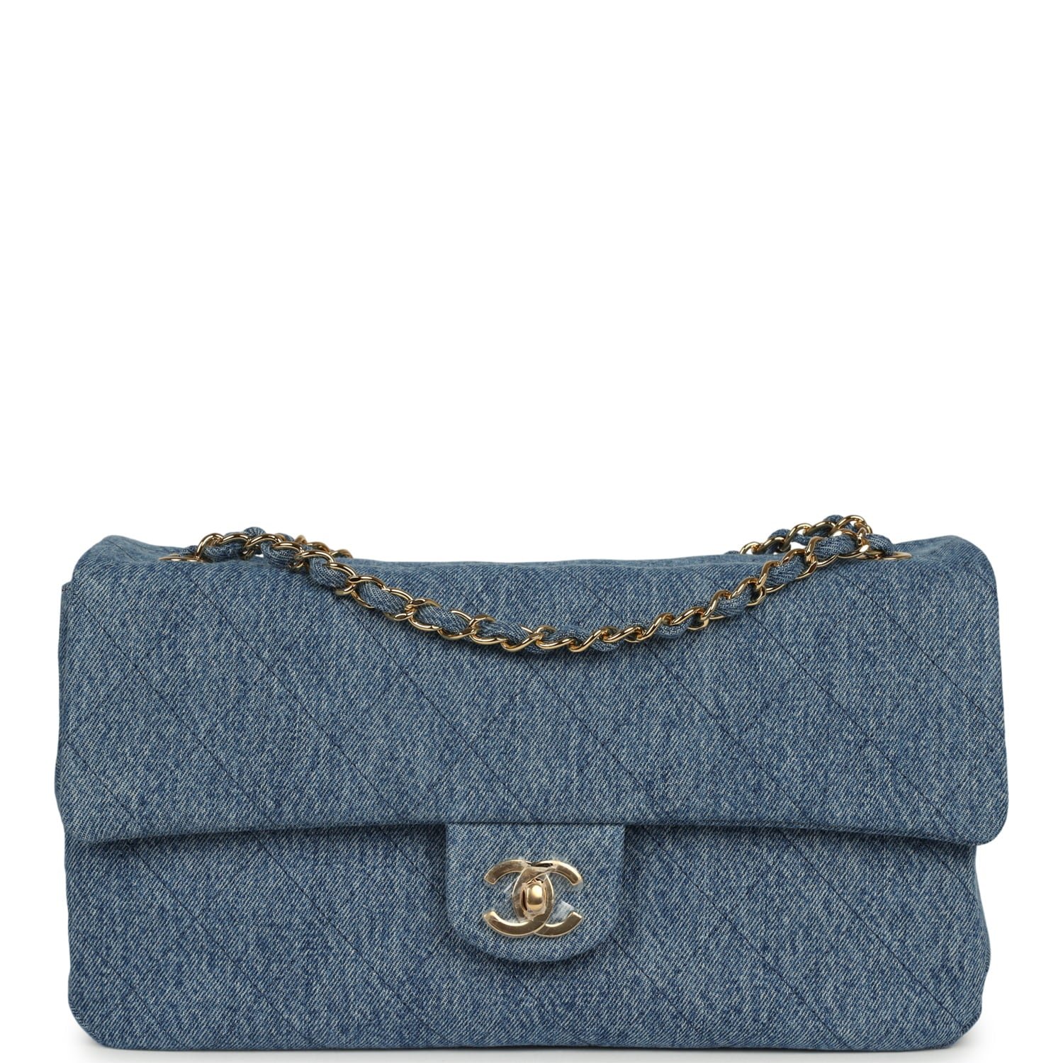 Chanel Small Flap Bag Blue Denim