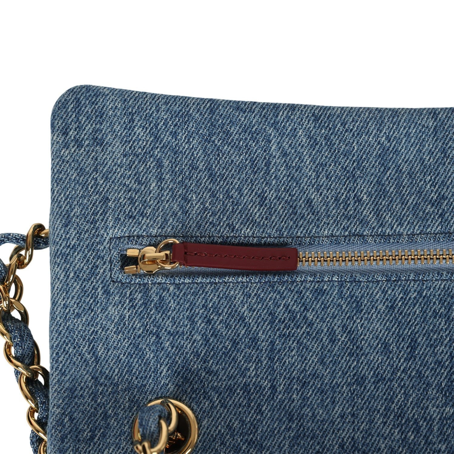 Chanel Small Flap Bag Blue Denim — view 8