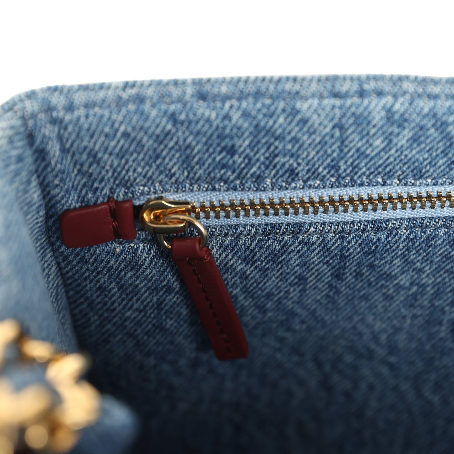 Chanel Small Flap Bag Blue Denim — view 9