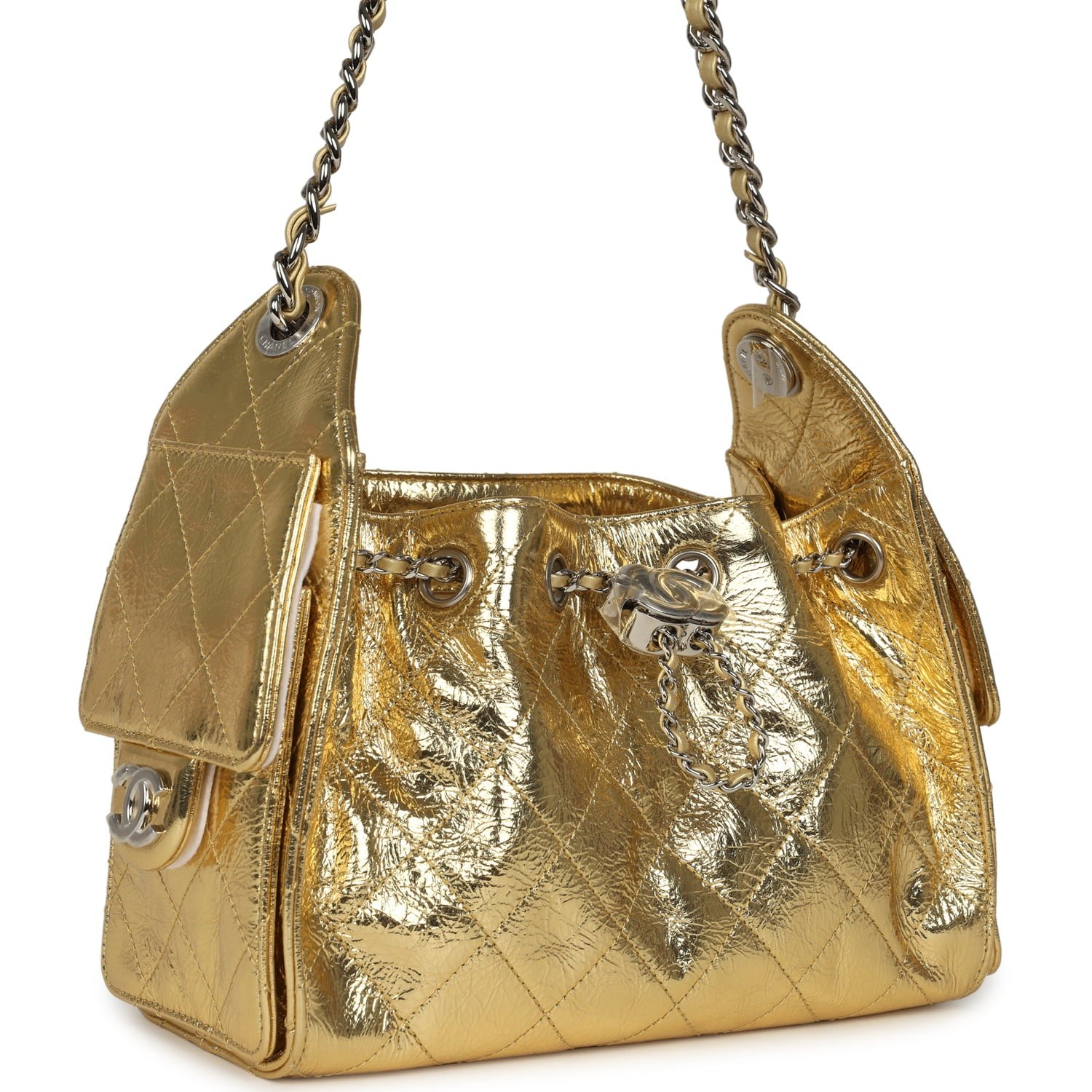 Chanel Mini Hobo Metallic Gold Calfskin — view 2