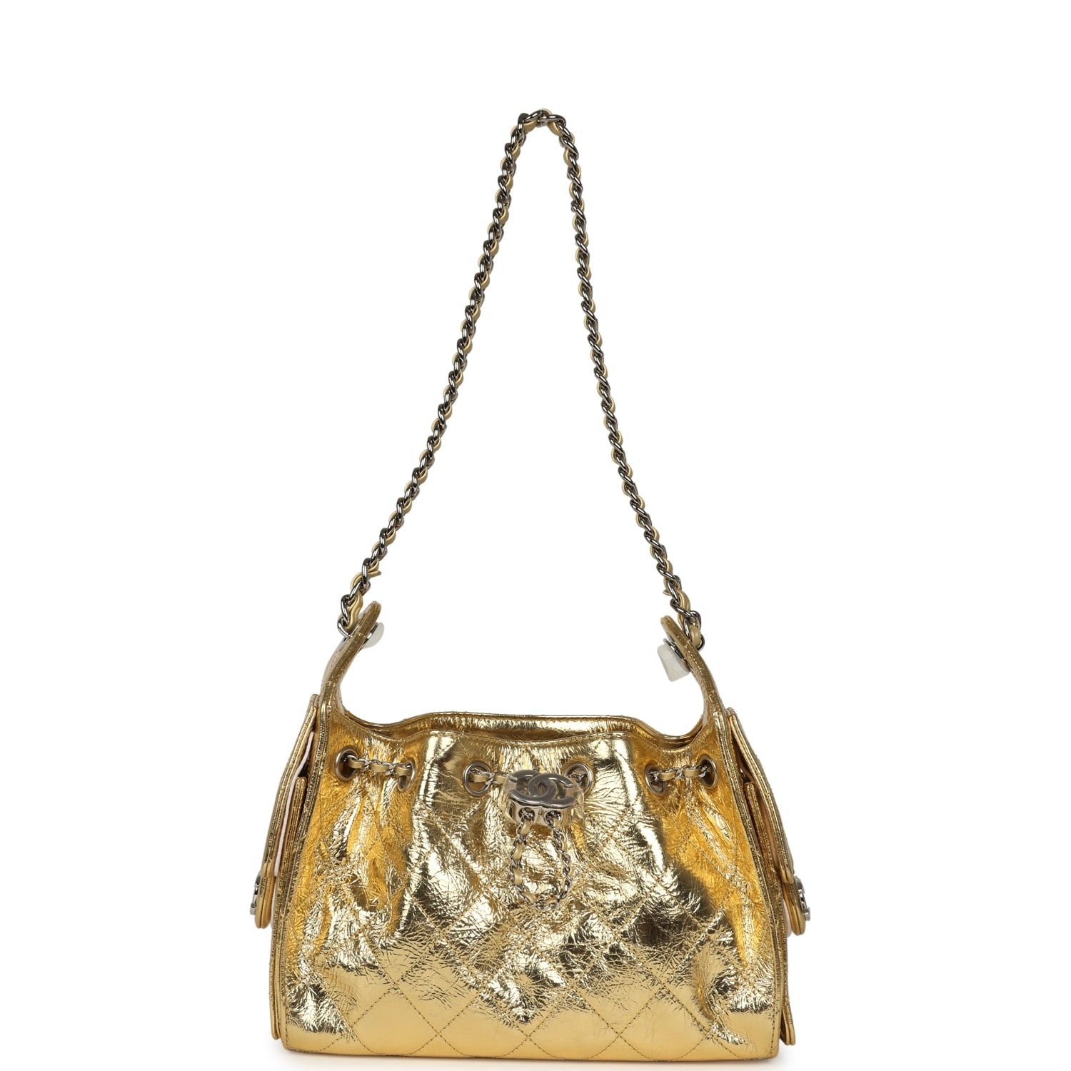 Chanel Mini Hobo Metallic Gold Calfskin — view 6