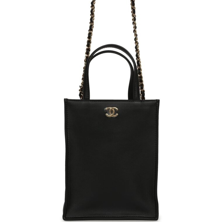 Chanel Mini Grocery Bag Black Calfskin for Sale