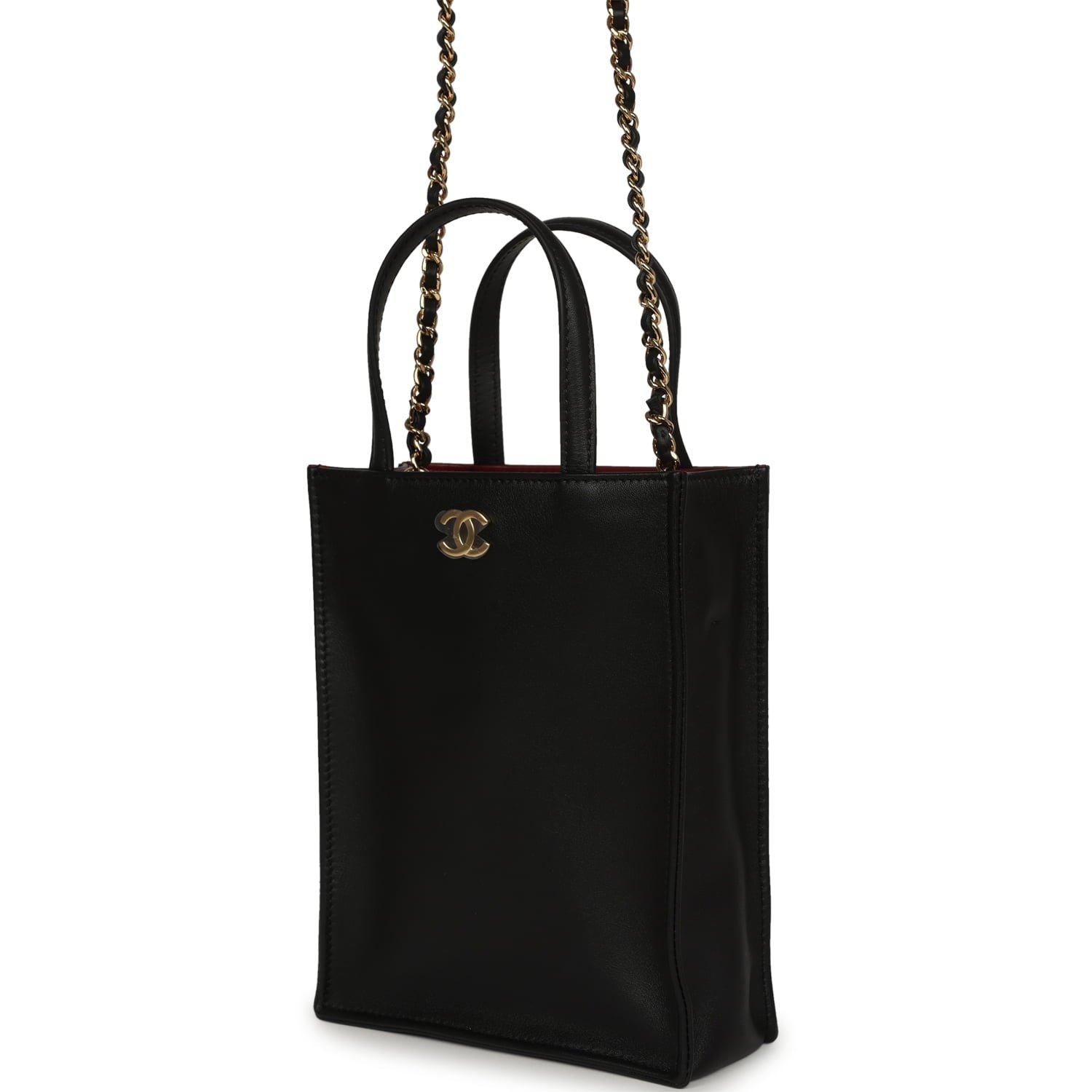Chanel Mini Grocery Bag Black Calfskin — view 3