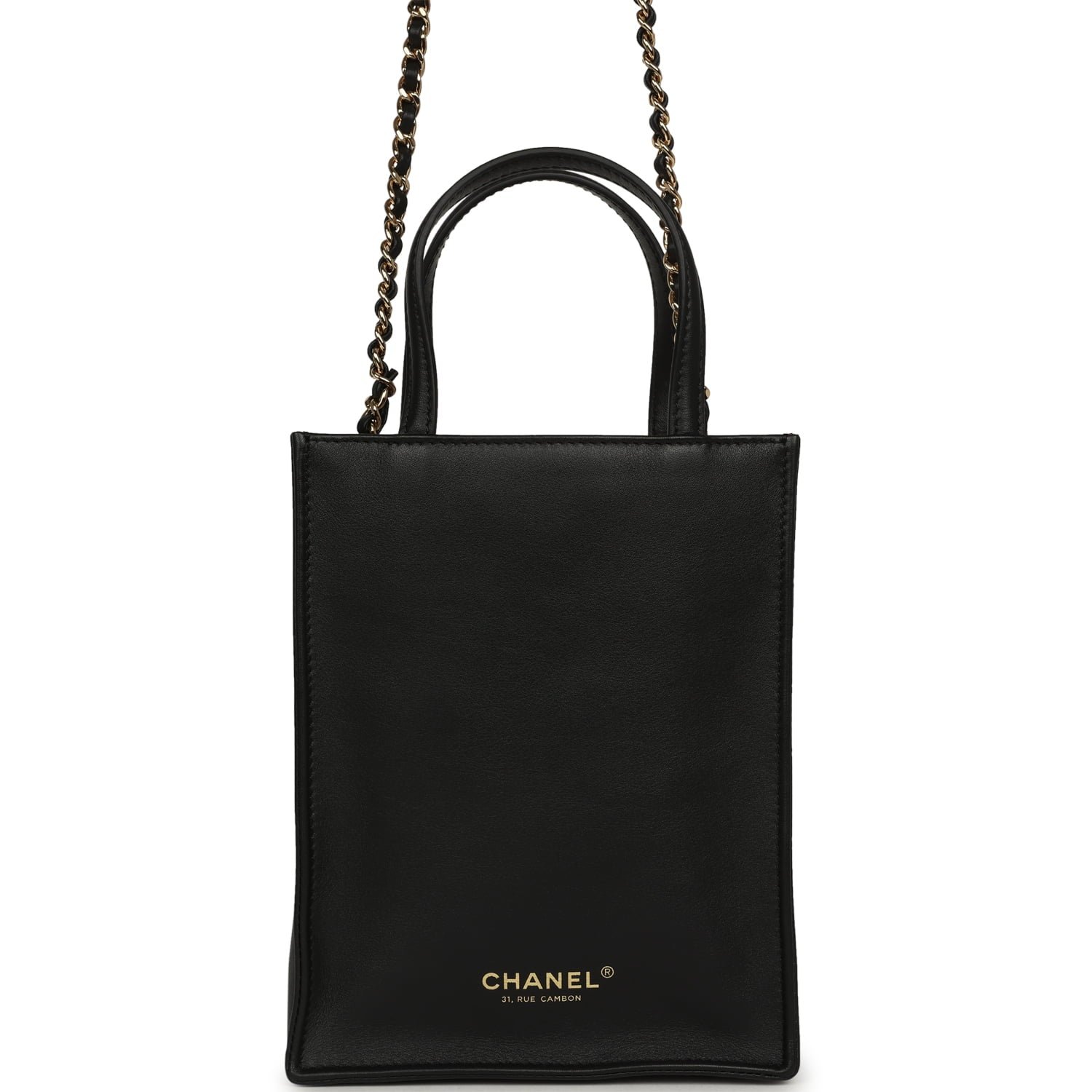 Chanel Mini Grocery Bag Black Calfskin — view 5