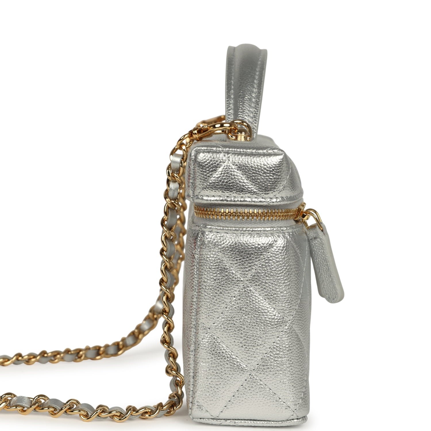 Chanel Vanity Case Silver Caviar — view 4