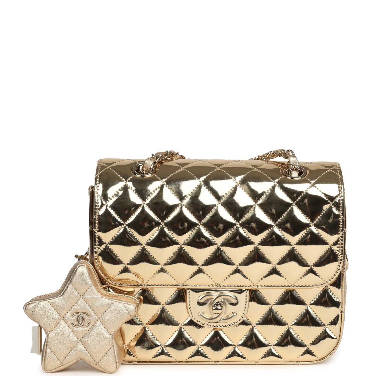 Chanel Backpack Metallic Gold Metallic Calfskin