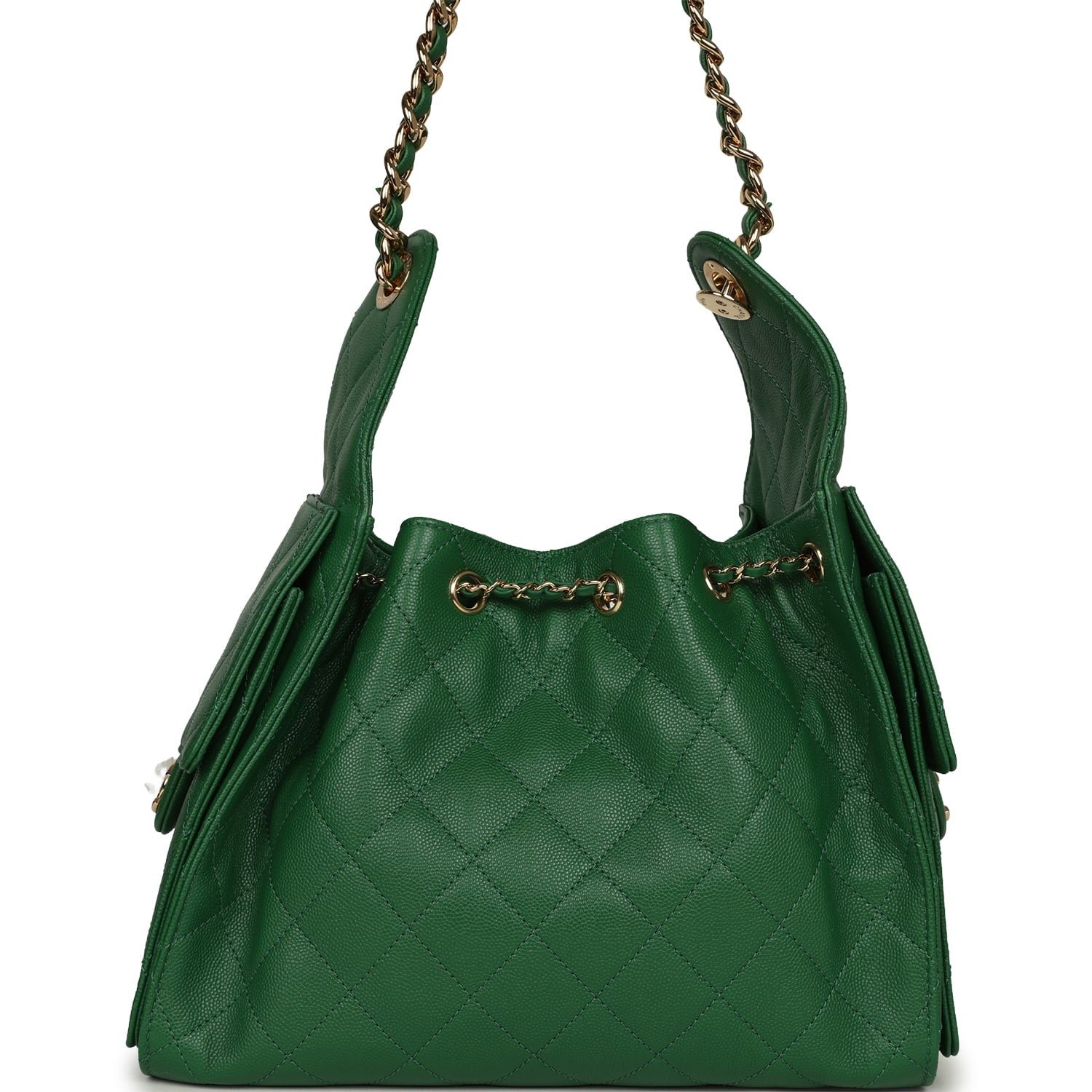 Chanel Small Hobo Green Caviar — view 5