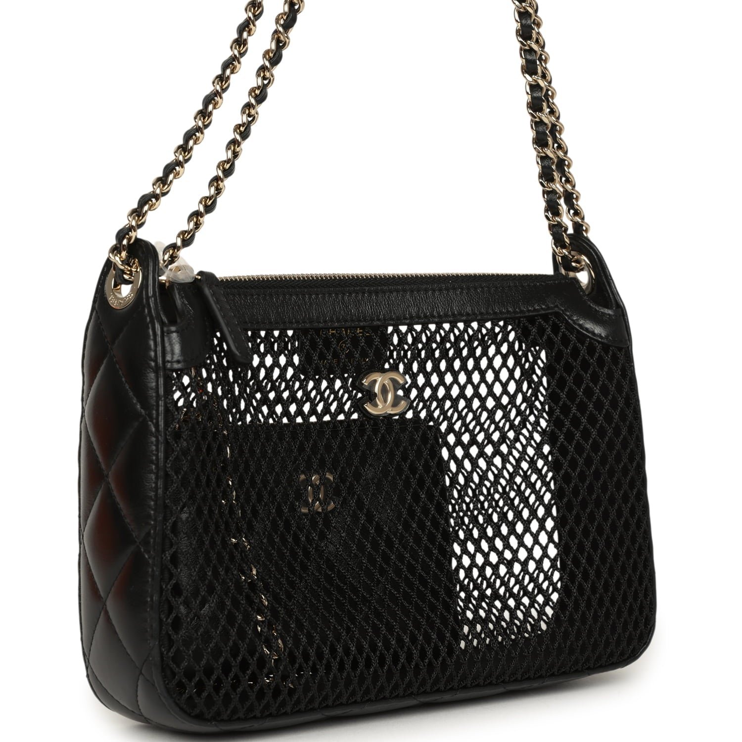 Chanel Clutch with Chain Black Shiny Lambskin — view 2