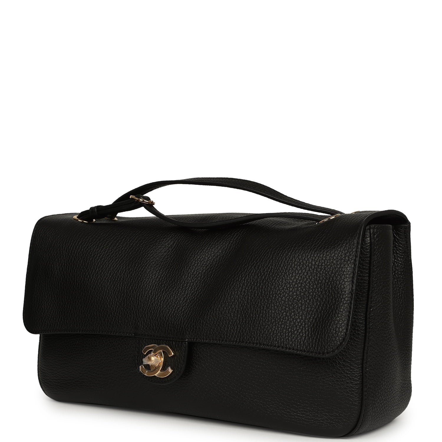 Chanel Small Flap Bag Black Calfskin — view 3