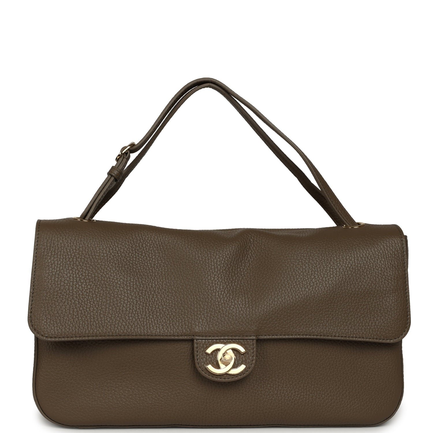 Chanel Small Flap Bag Khaki Calfskin — view 7