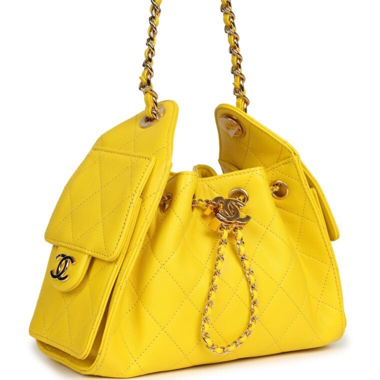 Chanel Mini Hobo Yellow Caviar Gold for Sale — alternate view