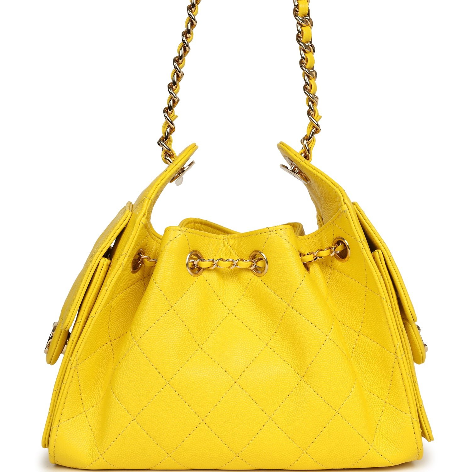 Chanel Mini Hobo Yellow Caviar Gold — view 5