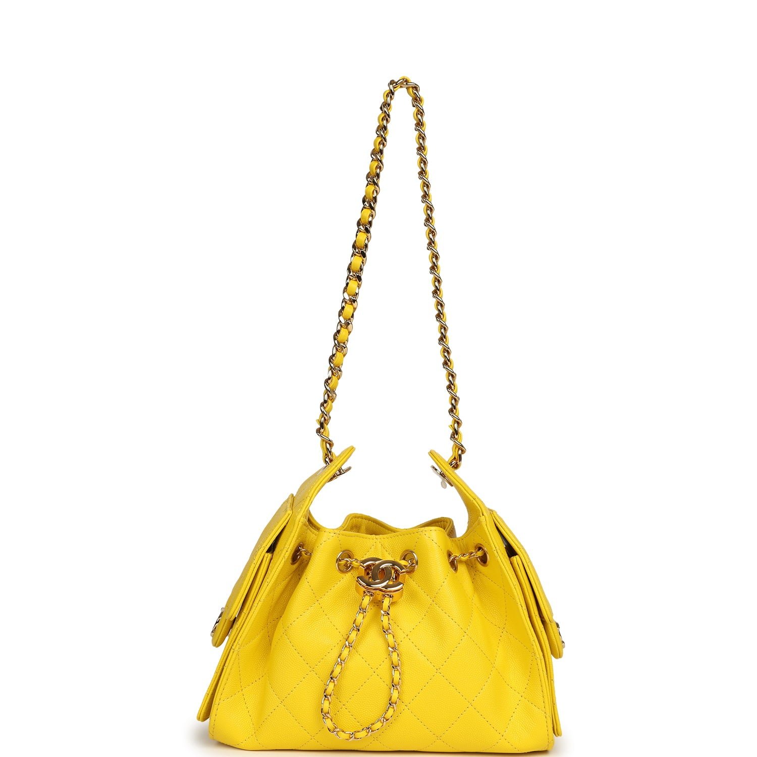 Chanel Mini Hobo Yellow Caviar Gold — view 6