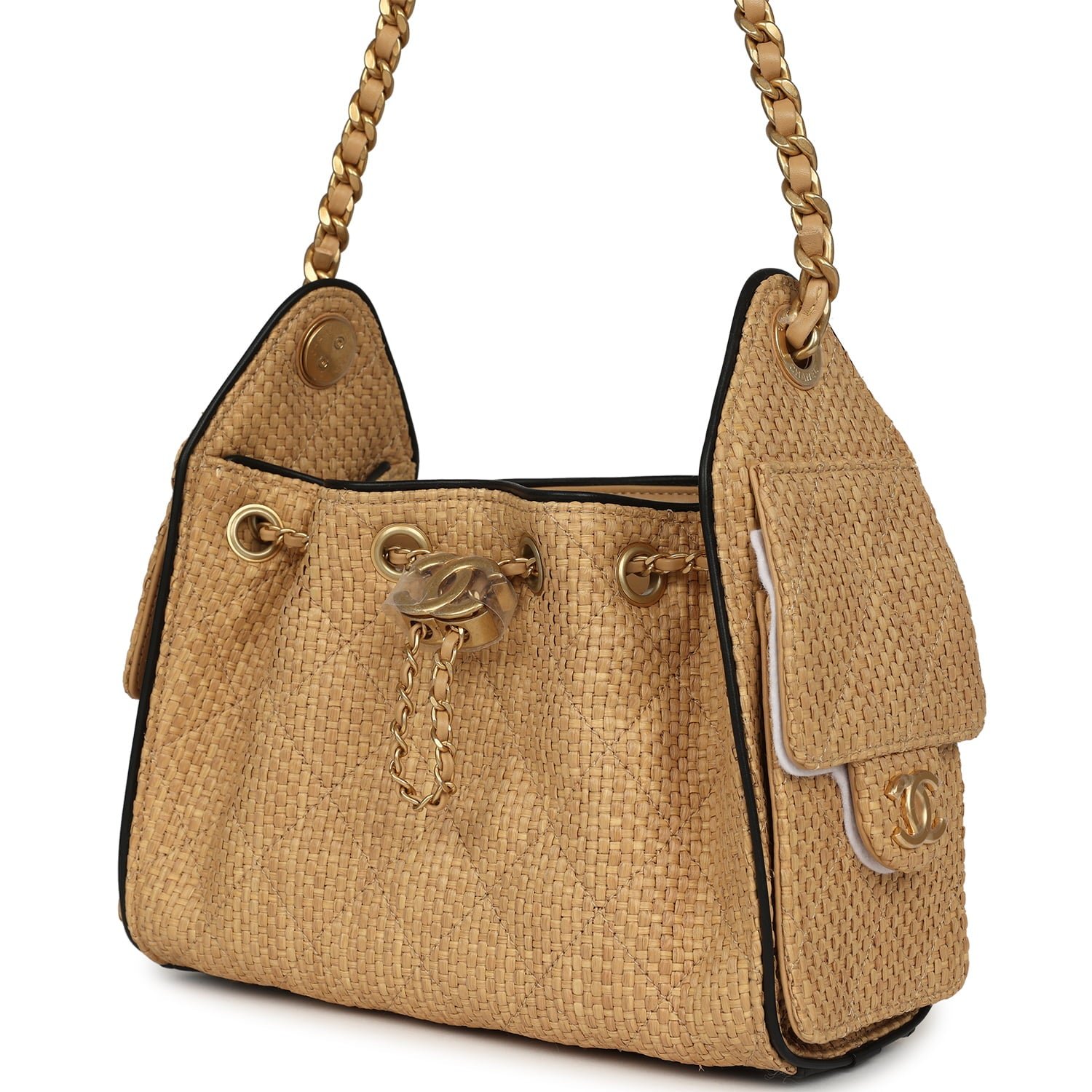 Chanel Mini Hobo Beige Calfskin — view 3