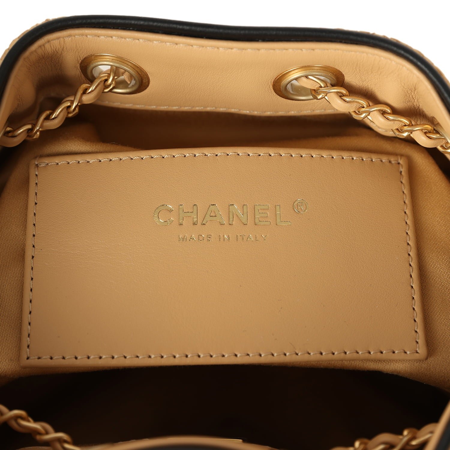 Chanel Mini Hobo Beige Calfskin — view 9