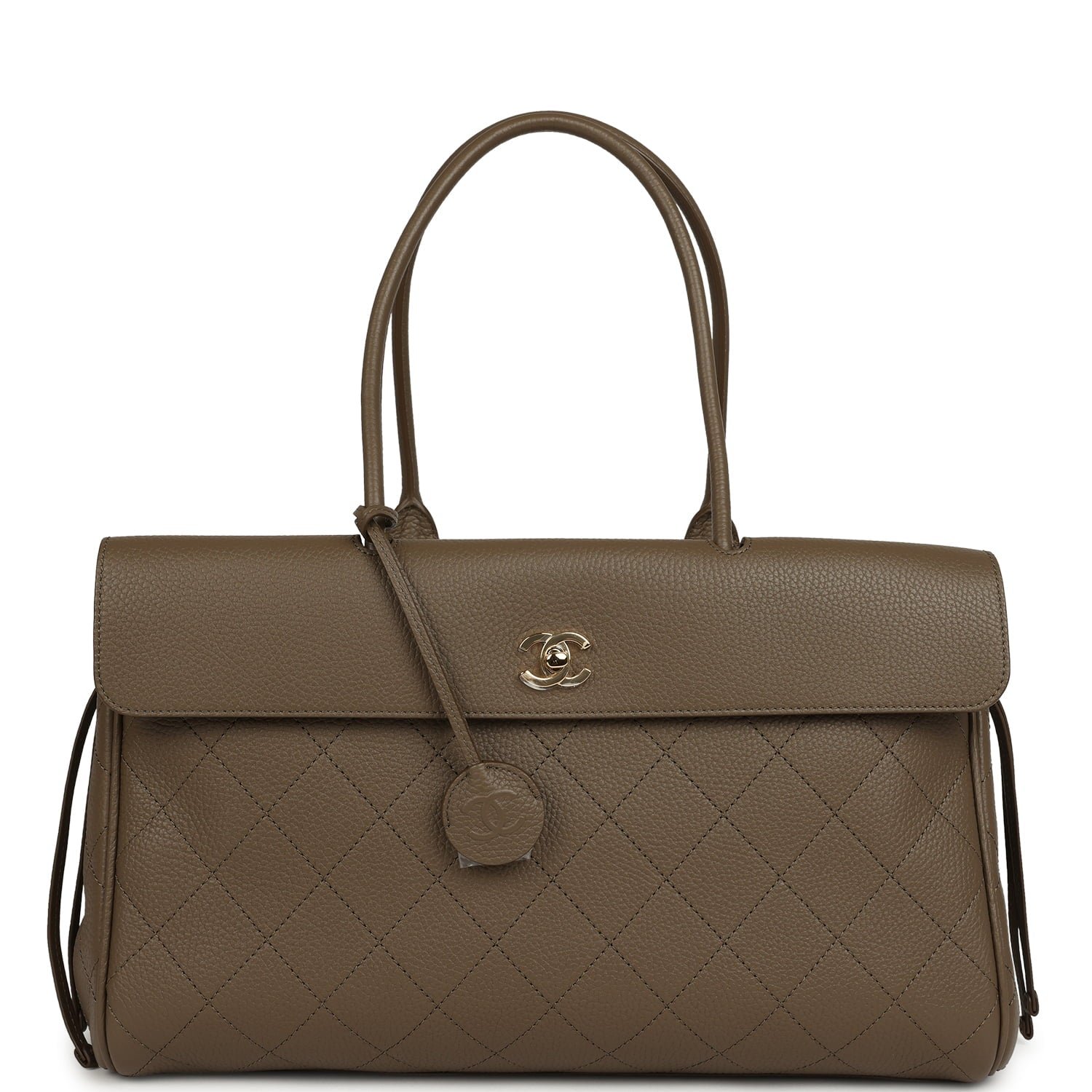 Chanel Large Shopping Tote Khaki Caviar