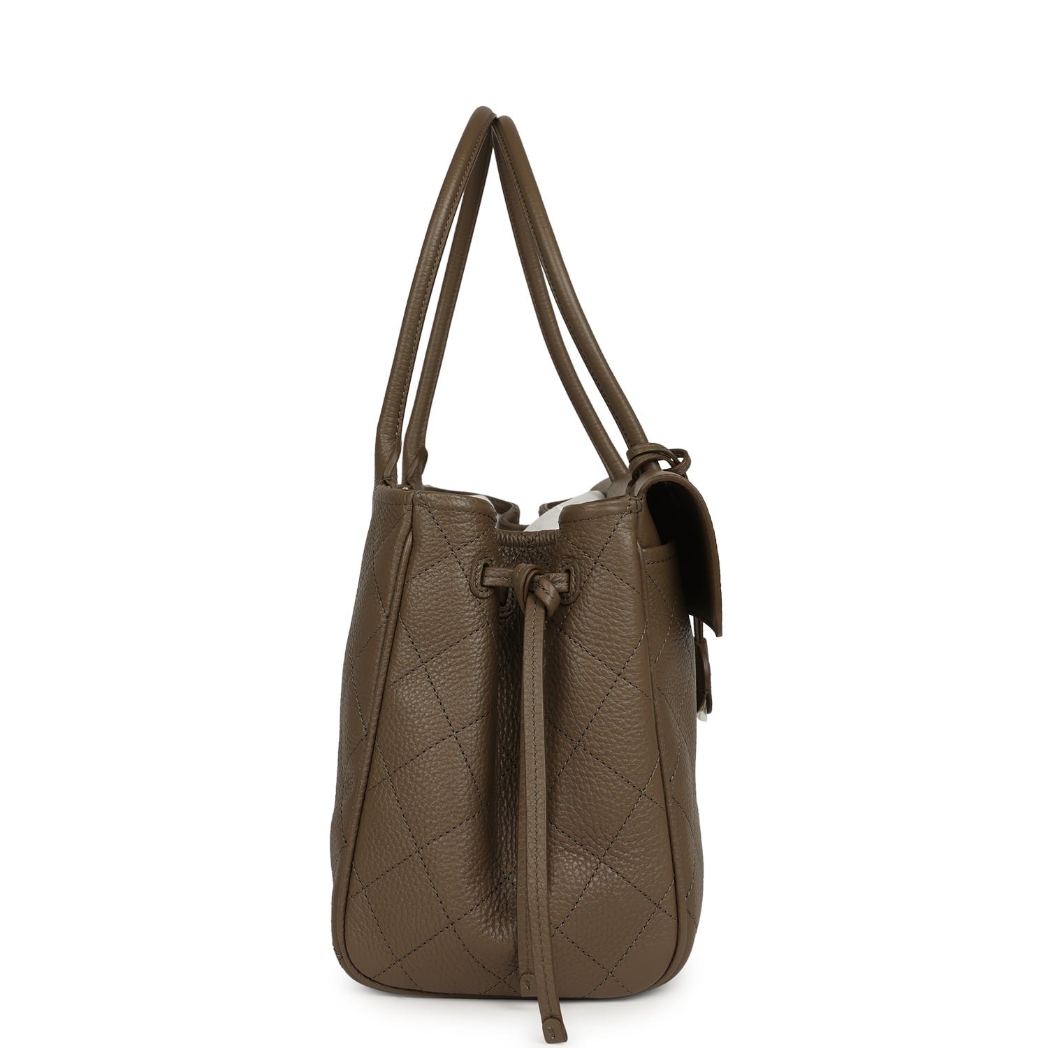 Chanel Large Shopping Tote Khaki Caviar — view 4