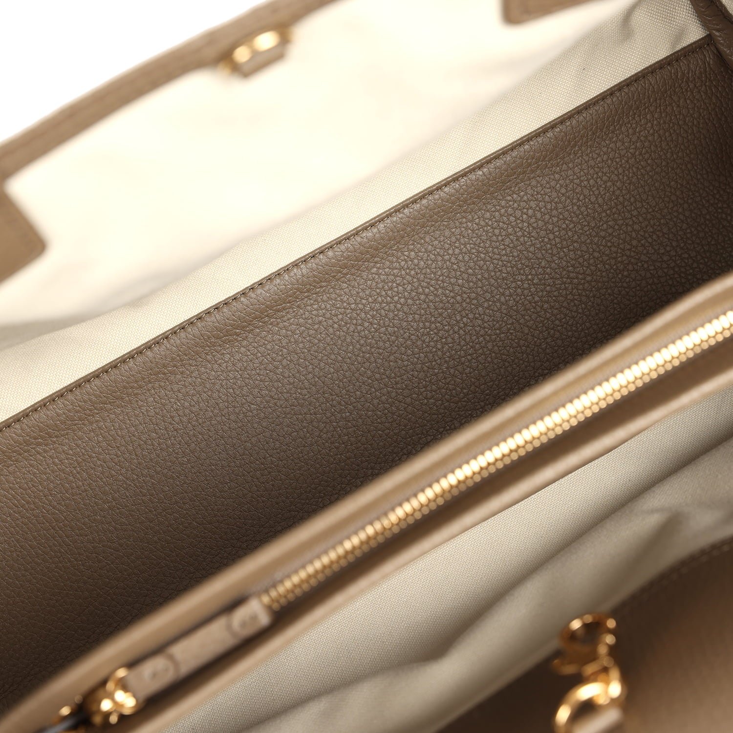 Chanel Large Shopping Tote Khaki Caviar — view 9