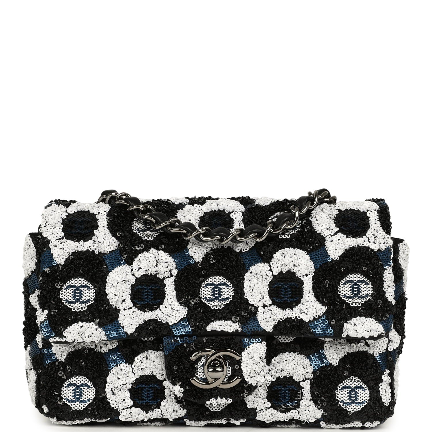Pre-Owned Chanel Mini Flap Bag Black Sequin