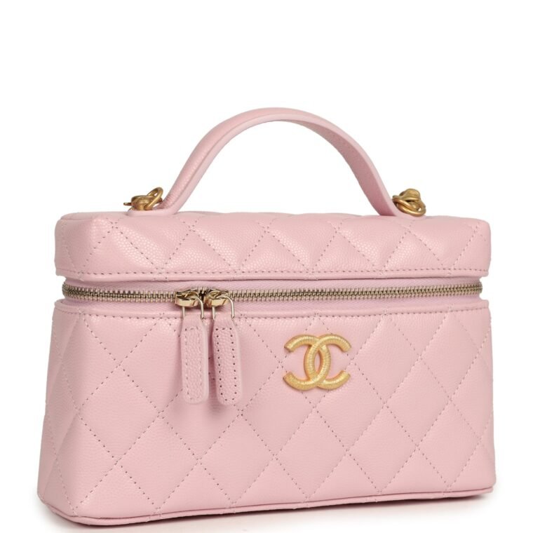Chanel Vanity Case Light Pink Shiny Caviar for Sale — alternate view