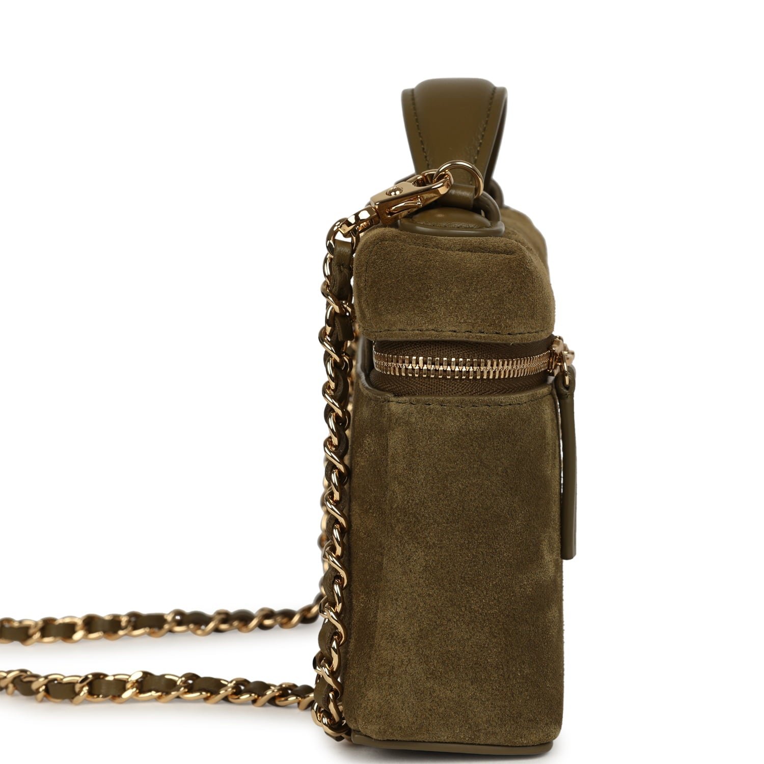 Chanel Vanity Case Khaki Suede — view 4