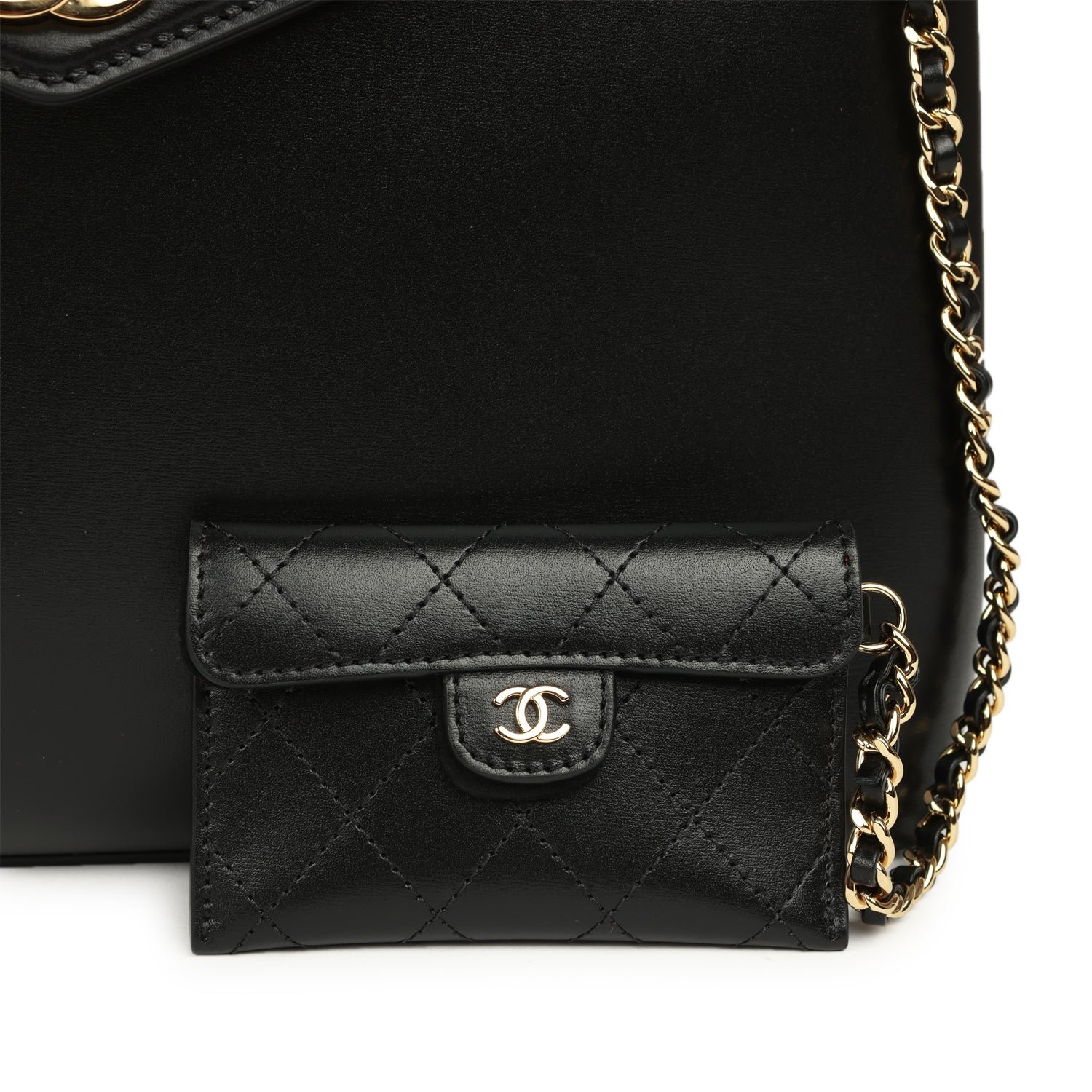 Chanel Top Handle Black Calfskin — view 7