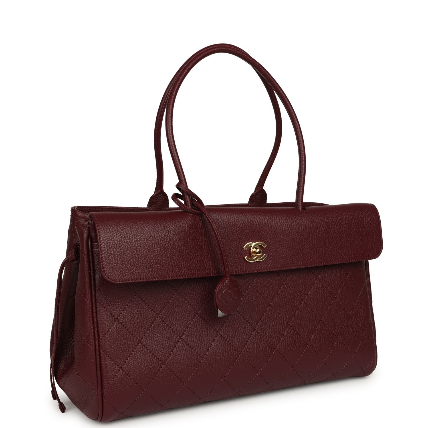 Chanel Large Shopping Tote Dark Burgundy Caviar — view 2
