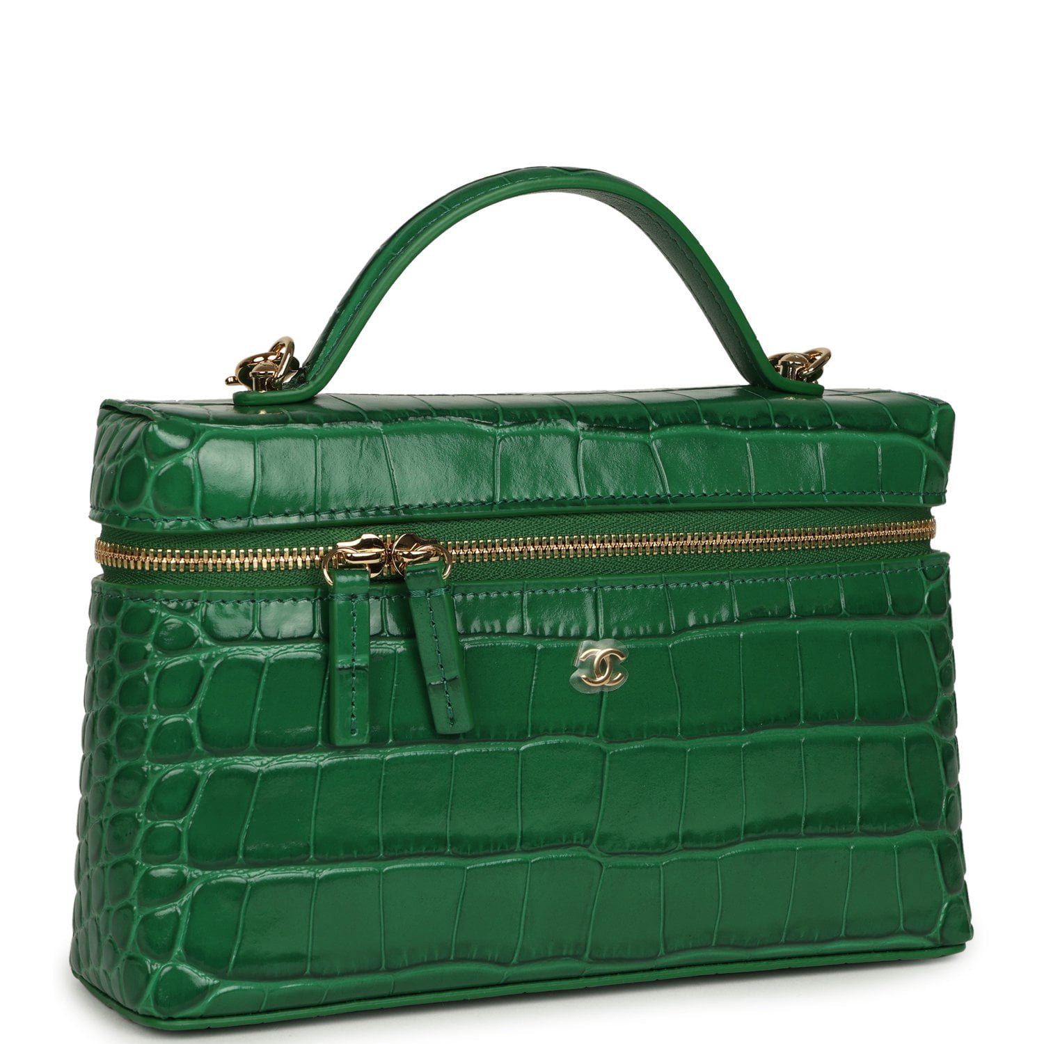 Chanel Vanity Case Green Calfskin — view 2
