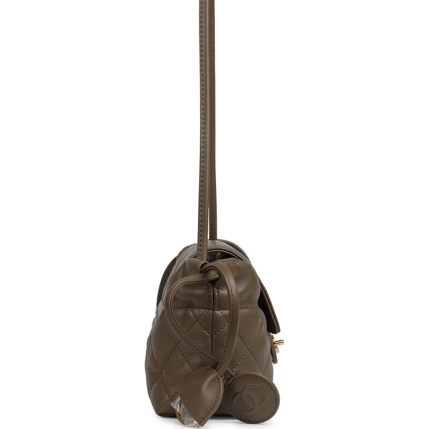 Chanel Flap Bag Khaki Lambskin — view 6