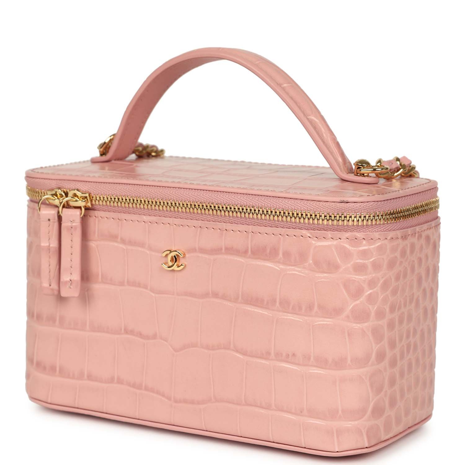 Chanel Small Vanity Case Light Pink Calfskin — view 3