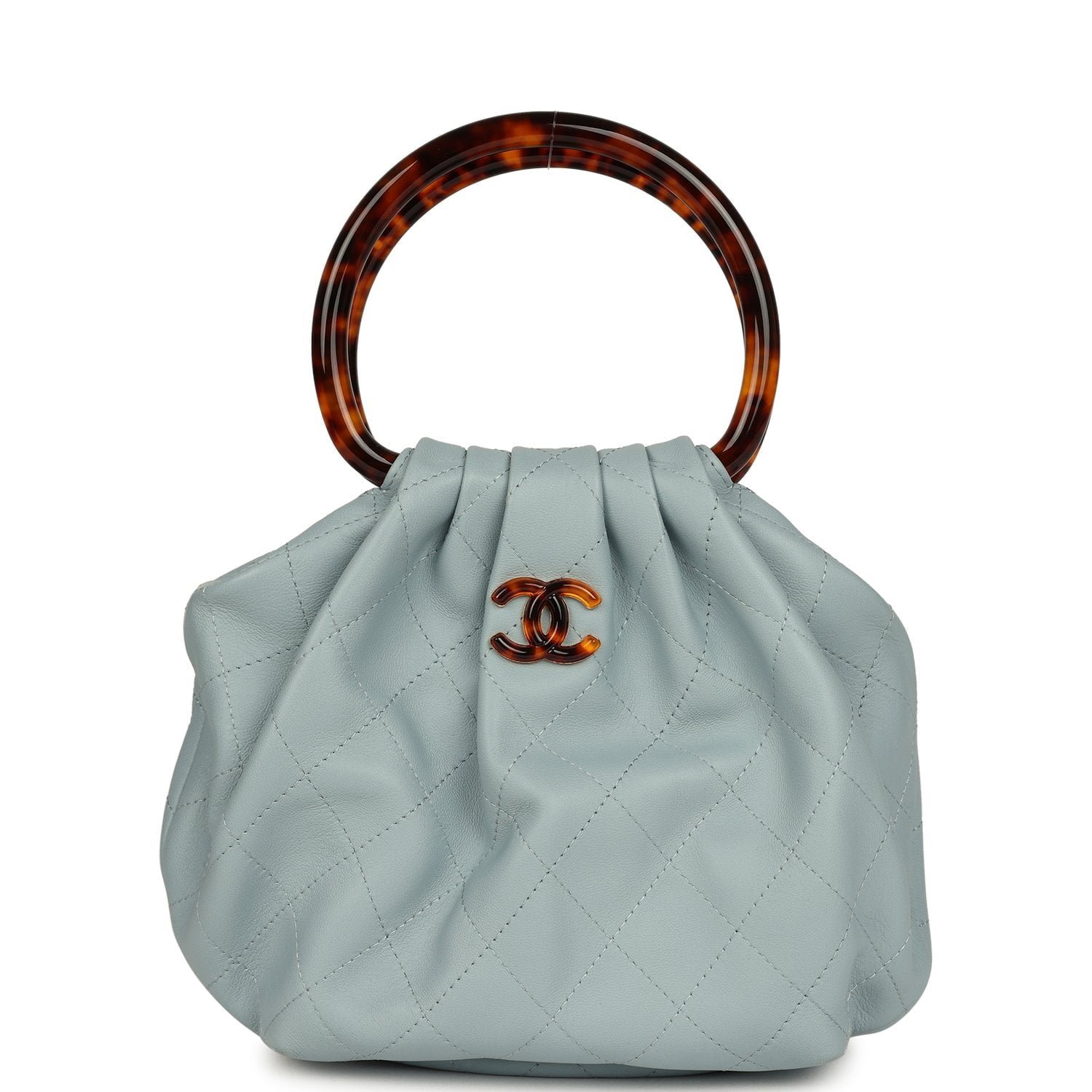 Chanel Small Pouch Light Blue Calfskin
