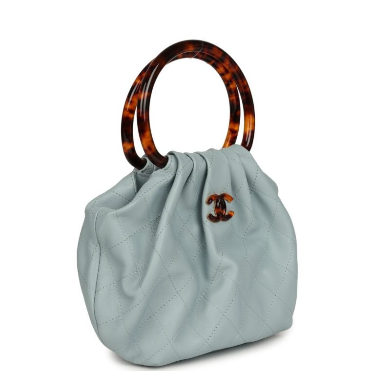 Chanel Small Pouch Light Blue Calfskin — Buy Now — alternate view