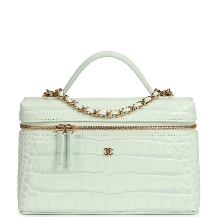 Chanel Vanity Case Light Blue Calfskin Gold for Sale