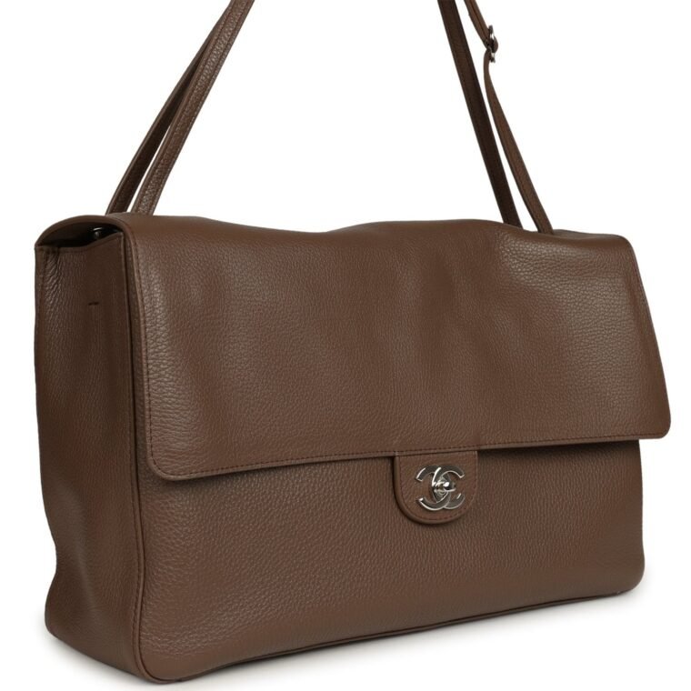 Chanel Large Flap Bag Brown Calfskin — Buy Now — alternate view