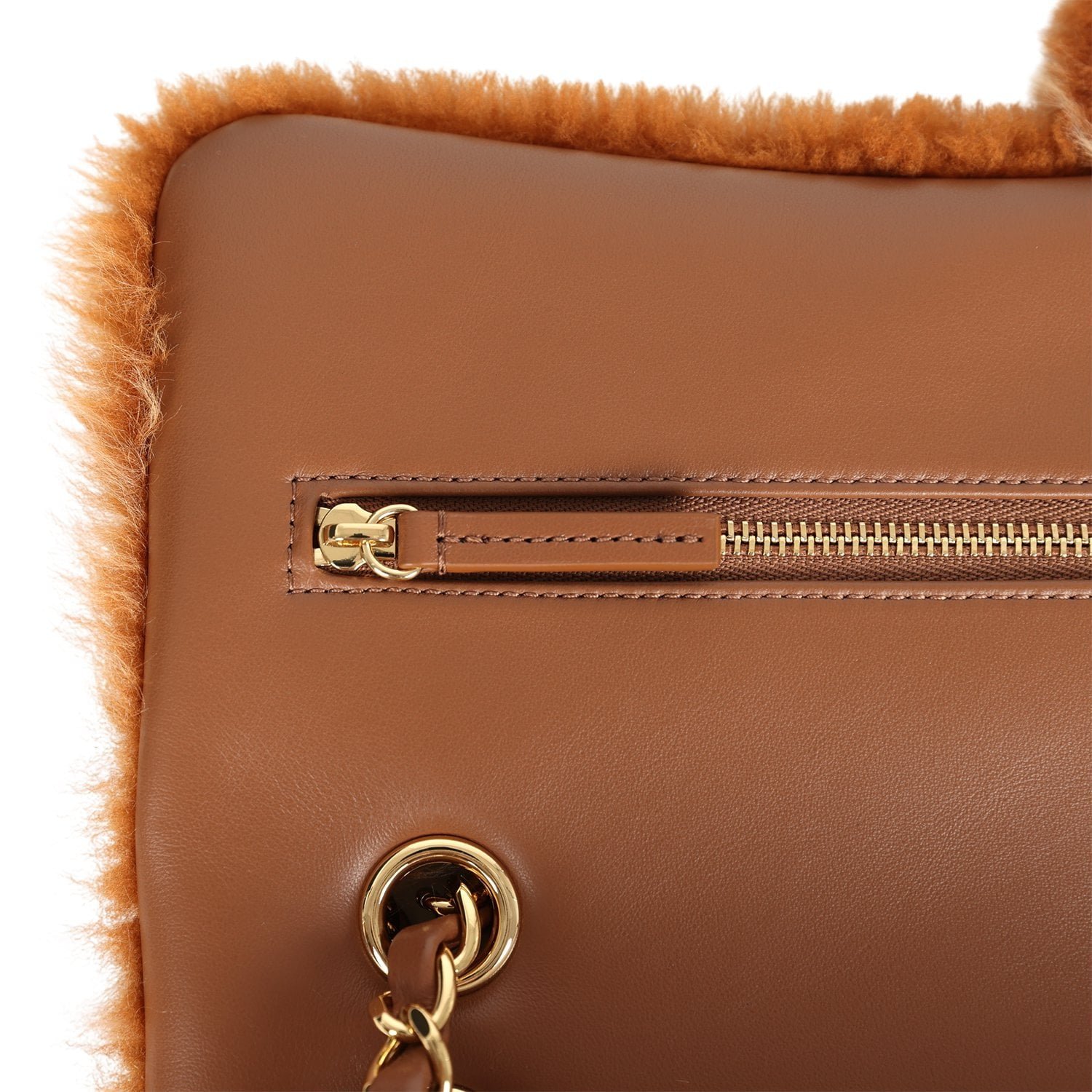 Chanel Small Flap Bag Brown Lambskin — view 8