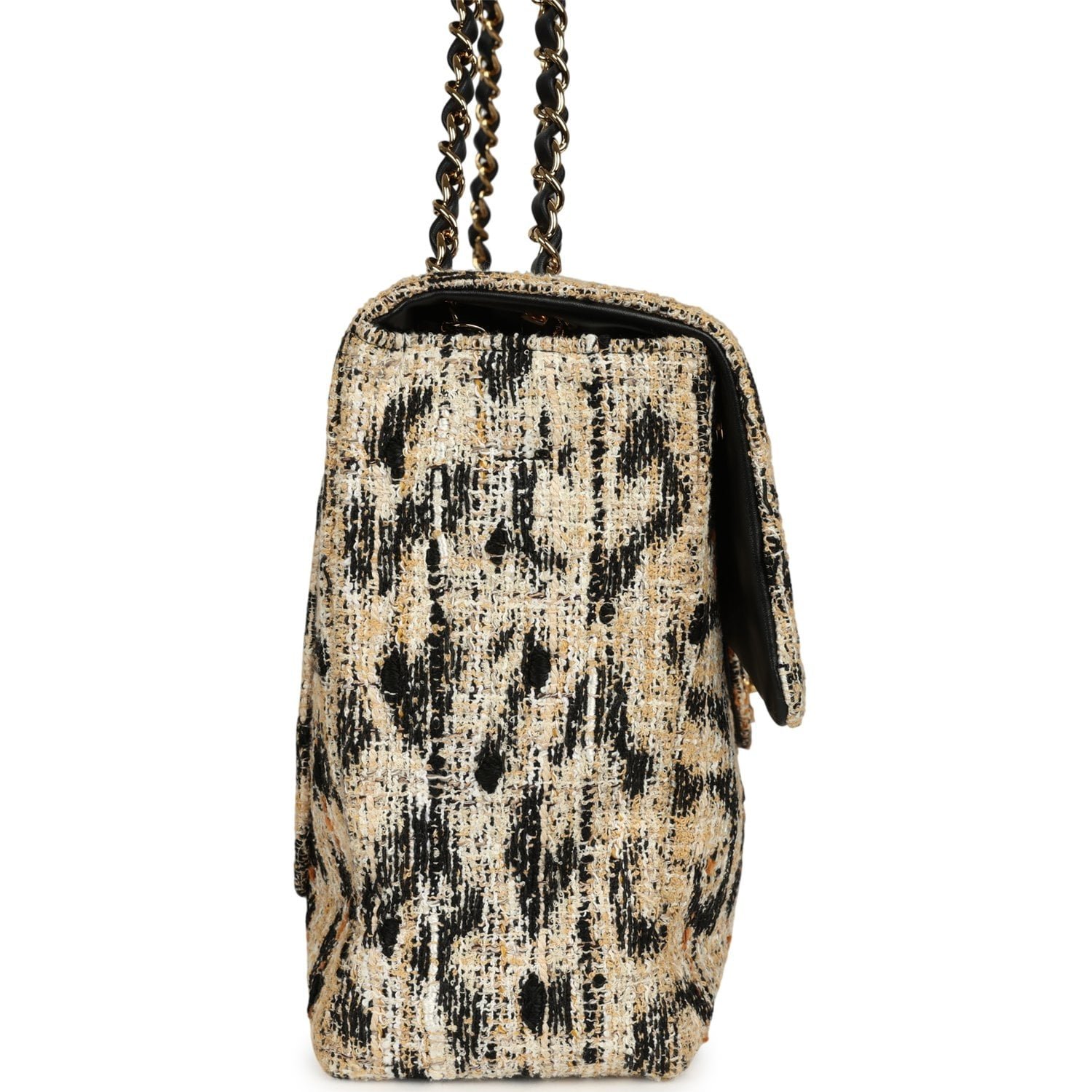 Chanel Large Flap Bag Black Tweed — view 4