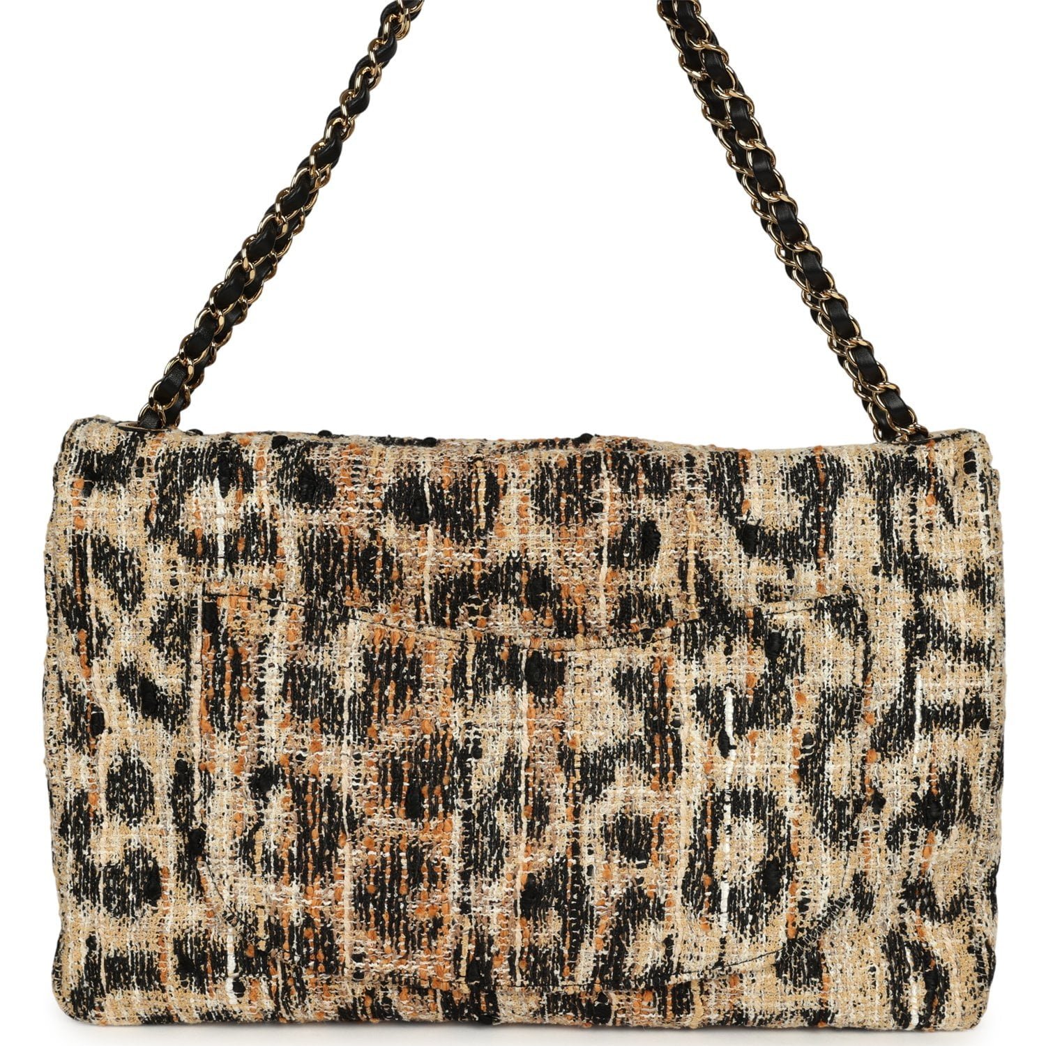Chanel Large Flap Bag Black Tweed — view 5