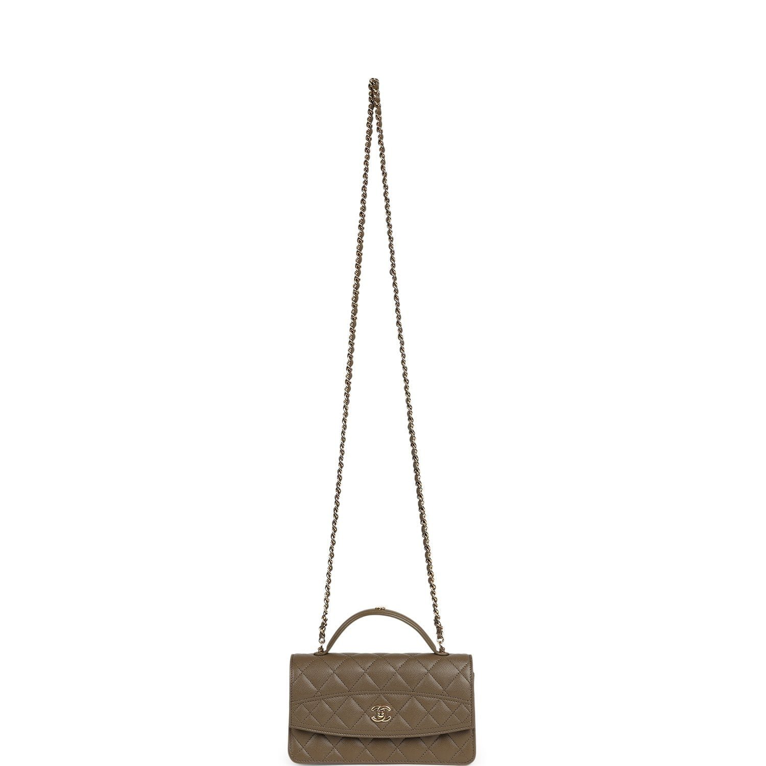 Chanel Clutch with Chain Khaki Caviar — view 6