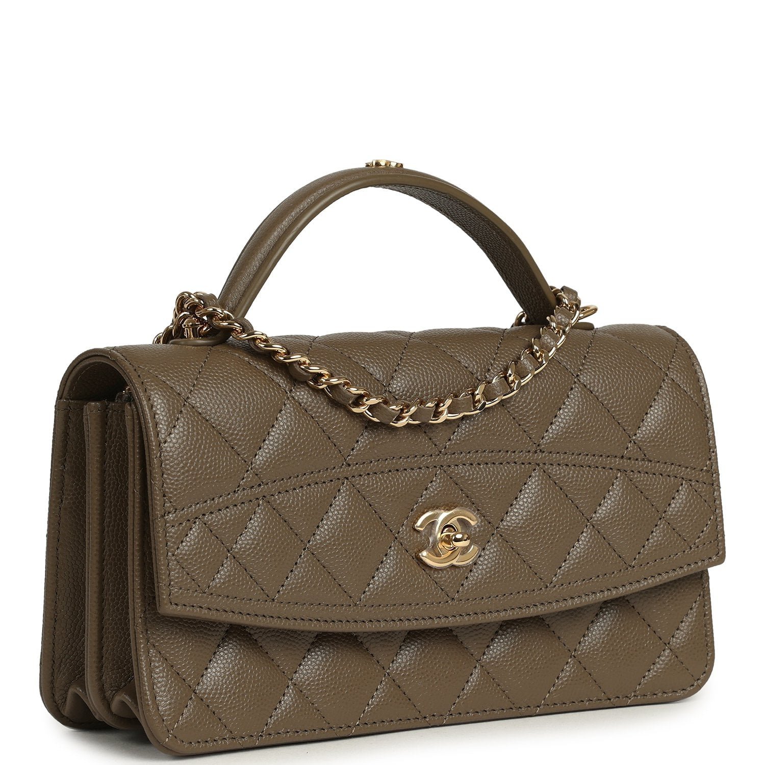 Chanel Clutch with Chain Khaki Caviar — view 7