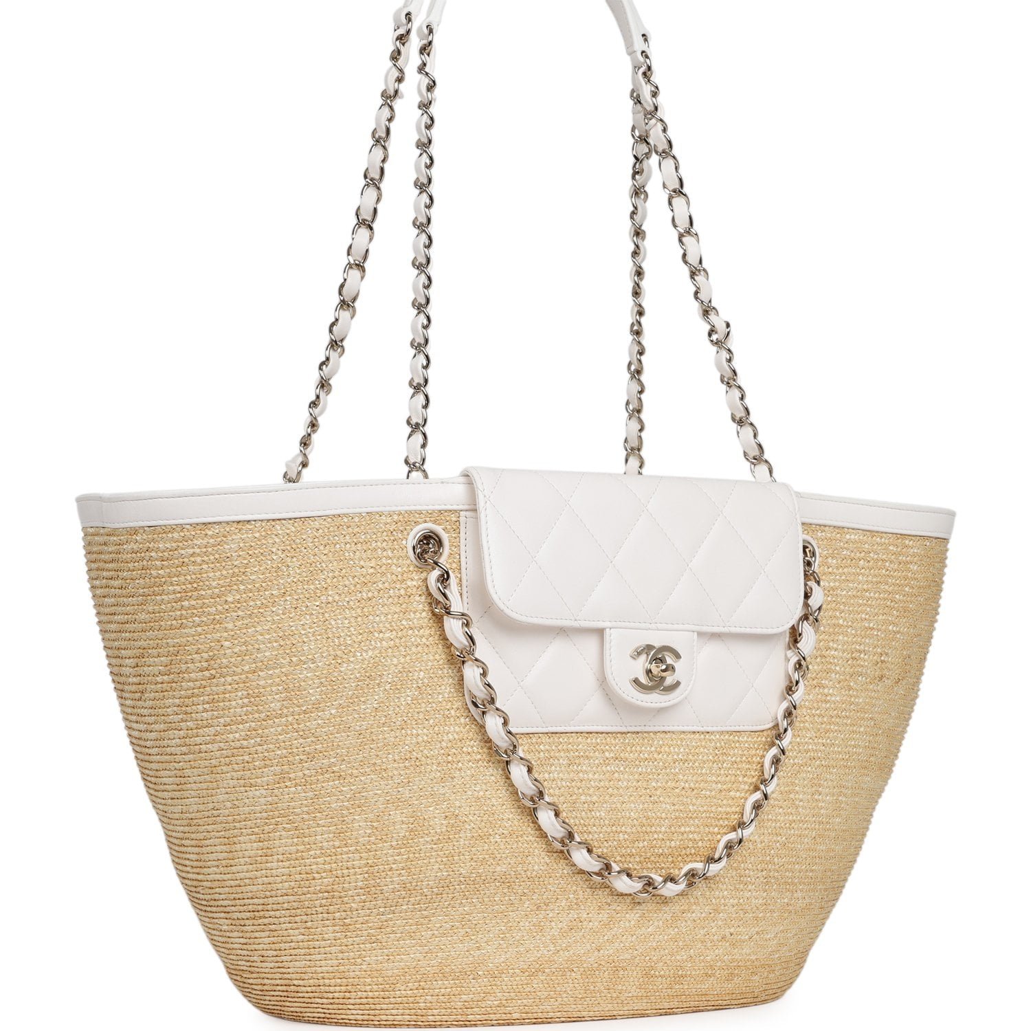 Chanel Large Shopping Tote Light Beige Lambskin — view 2