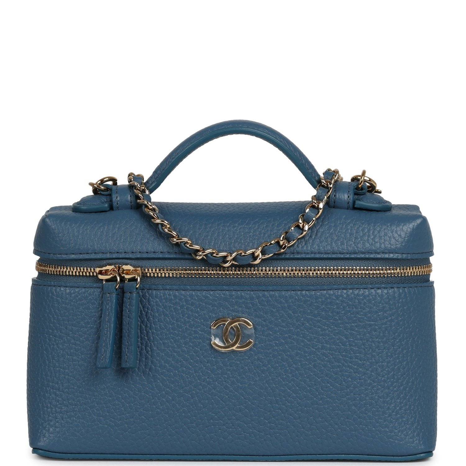 Chanel Vanity Case Dark Blue Calfskin