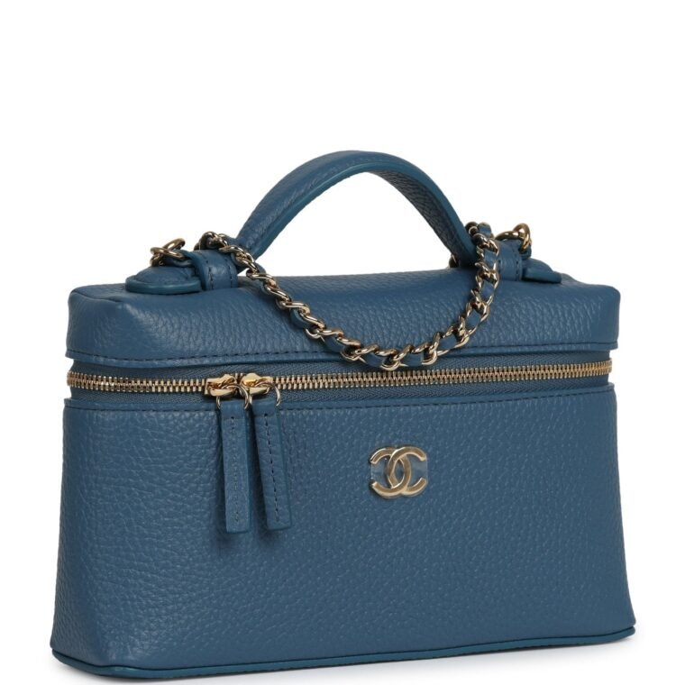 Chanel Vanity Case Dark Blue Calfskin for Sale — alternate view