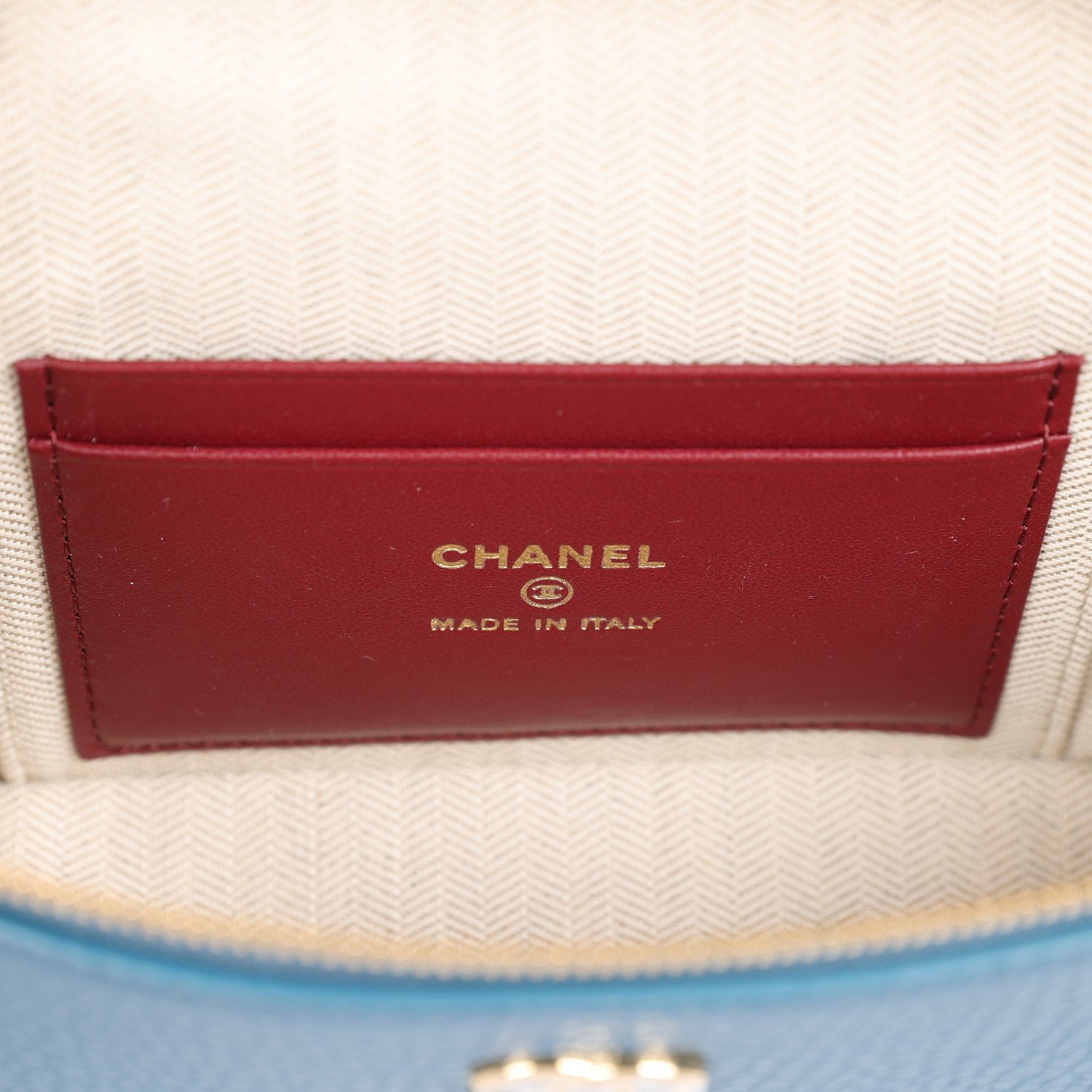 Chanel Vanity Case Dark Blue Calfskin — view 8