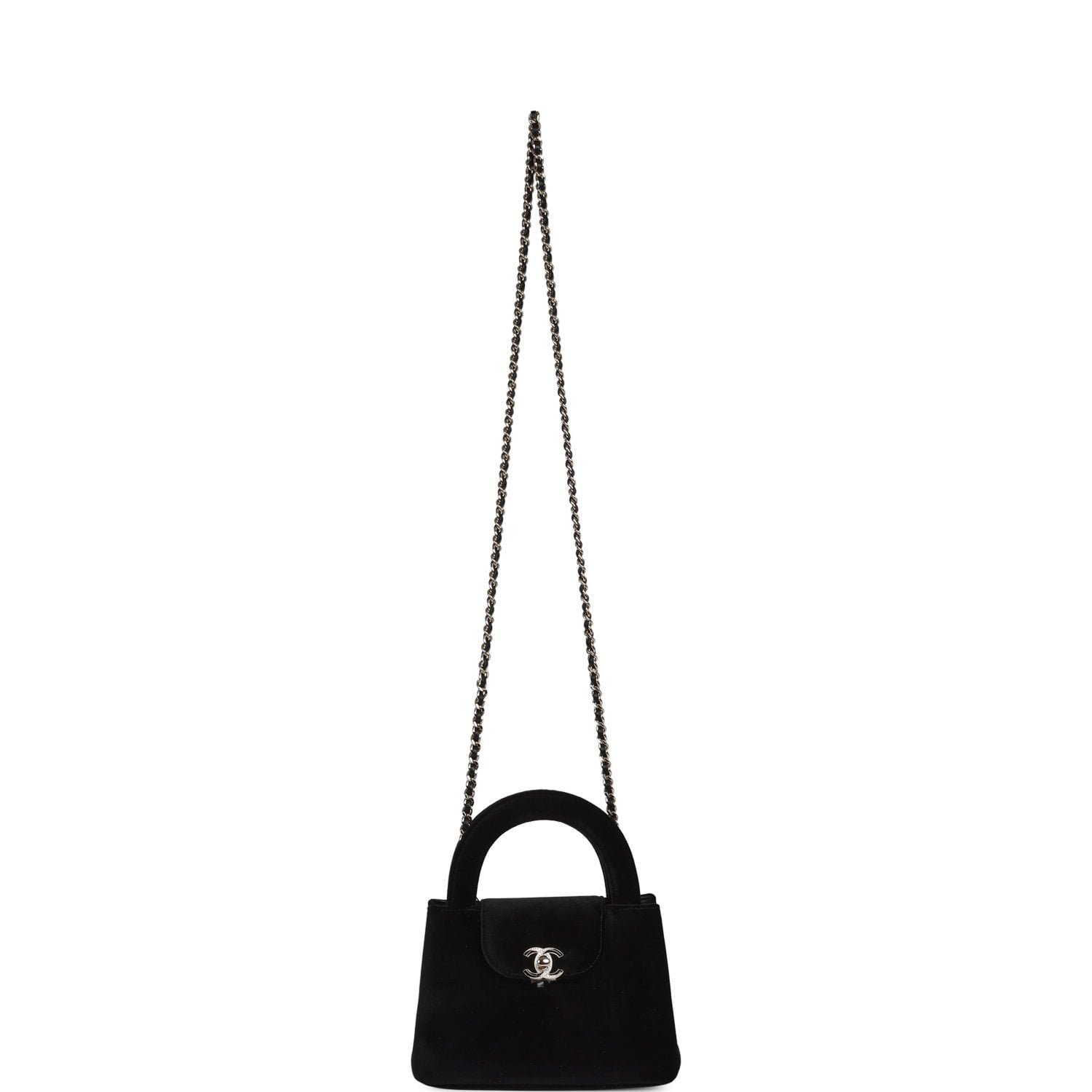 Chanel Small Kelly Shopper Black Velvet — view 7
