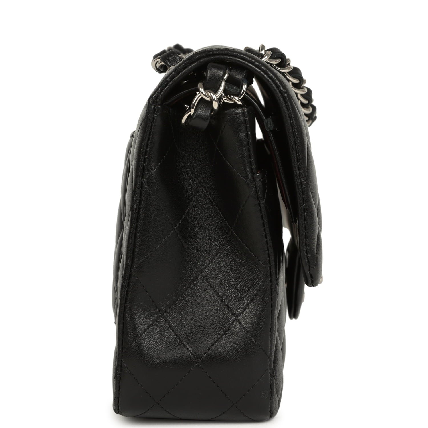 Pre-Owned Chanel Medium Classic Double Flap Black Silver — view 4